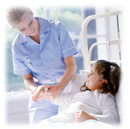 nurse helping a child